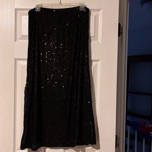 Petite Old Navy Shimmering Black Pencil Skirt